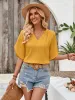 Notched Slit Half Sleeve Blouse sold by Charming Charlie