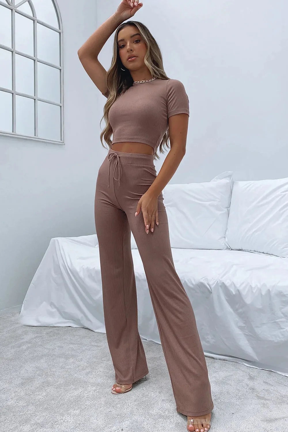 Round Neck Short Sleeve Top and Pants Set sold by Charming Charlie product image thumbnail 4