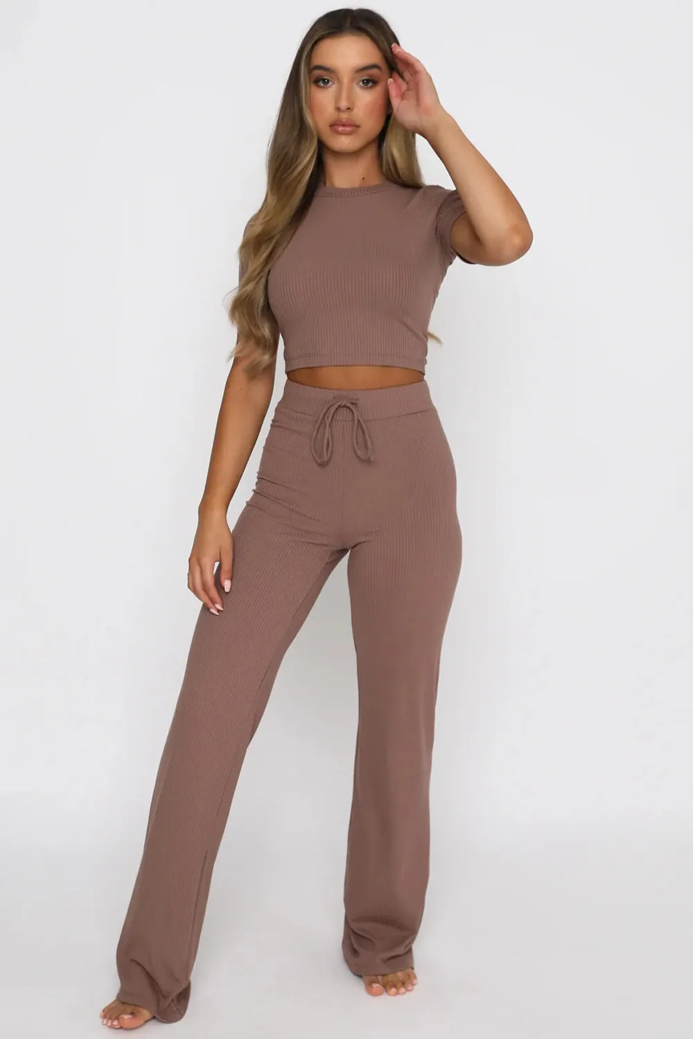 Round Neck Short Sleeve Top and Pants Set sold by Charming Charlie
