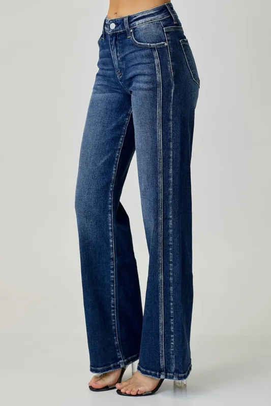 RISEN Mid Rise Straight Jeans sold by Charming Charlie