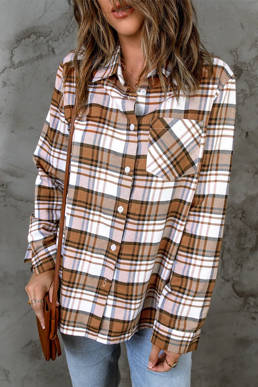 Plaid Button Up Long Sleeve Shirt sold by Charming Charlie