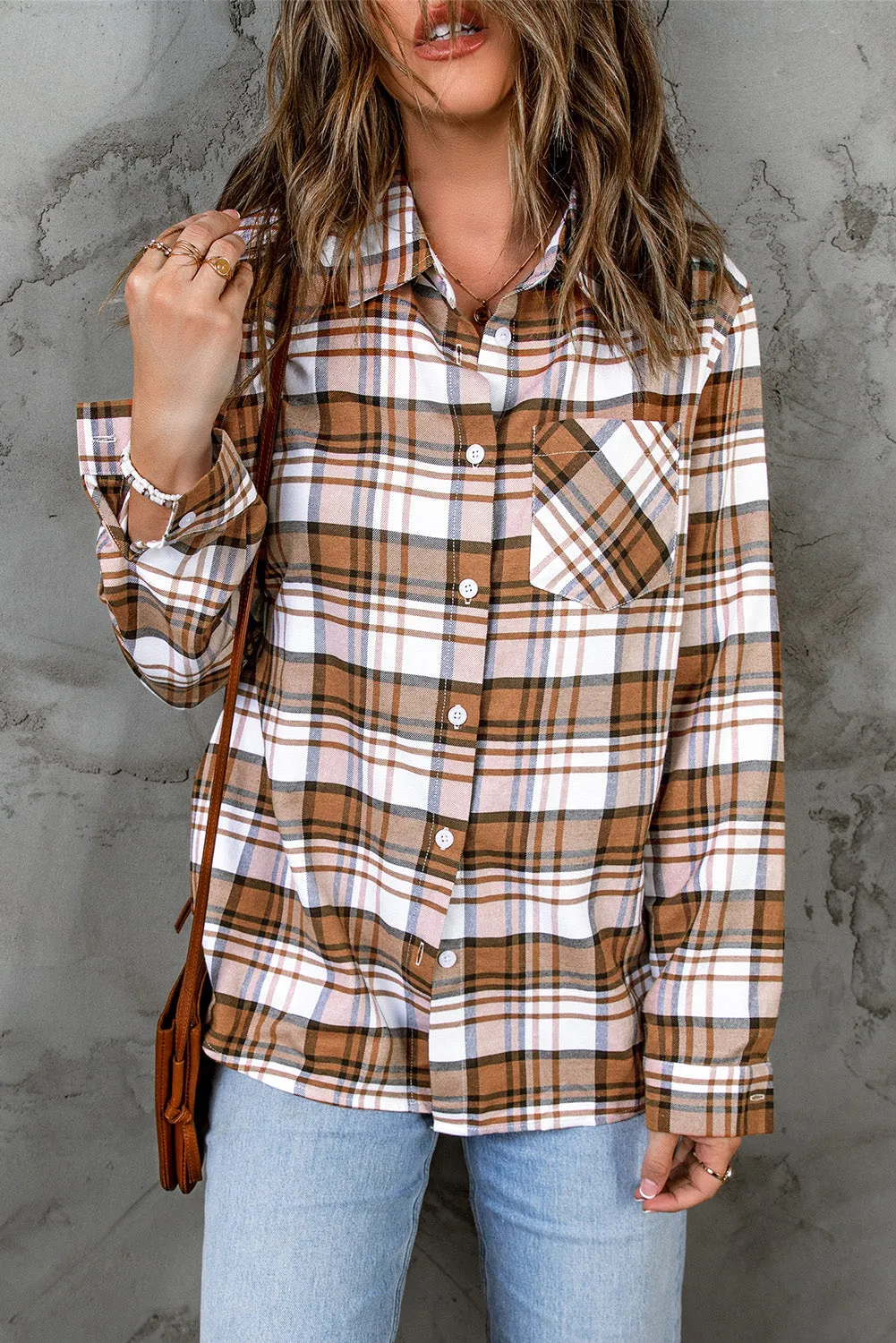 Plaid Button Up Long Sleeve Shirt sold by Charming Charlie product image thumbnail 3