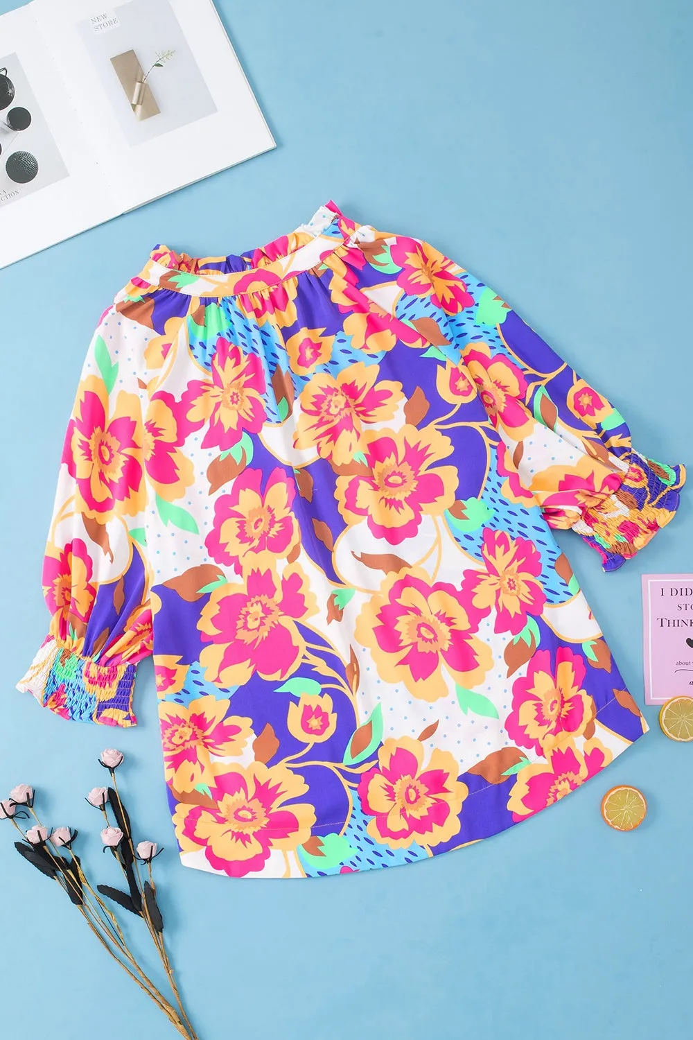 Printed Notched Half Sleeve Blouse sold by Charming Charlie product image thumbnail 5