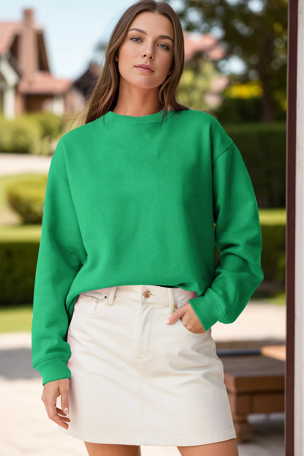 Round Neck Long Sleeve Sweatshirt sold by Charming Charlie