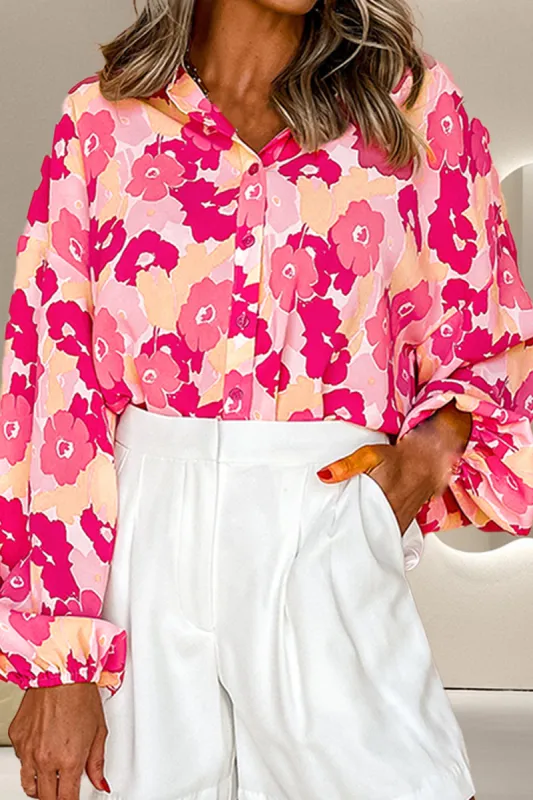 Printed Button Up Long Sleeve Blouse sold by Charming Charlie