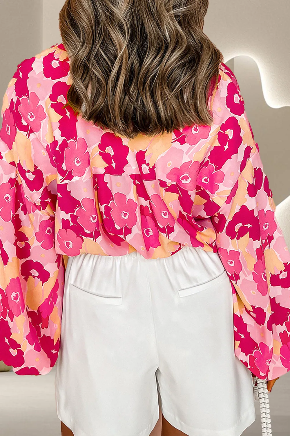 Printed Button Up Long Sleeve Blouse sold by Charming Charlie product image thumbnail 3