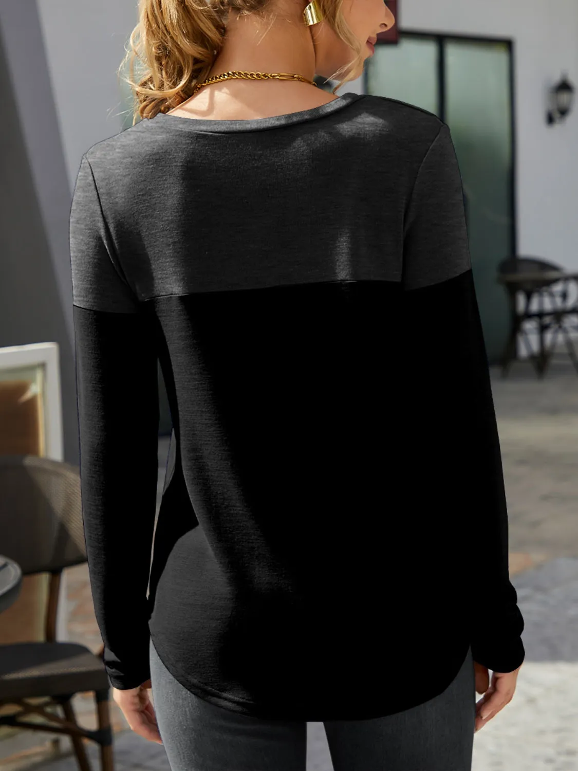 Round Neck Long Sleeve T-Shirt sold by Charming Charlie product image thumbnail 2