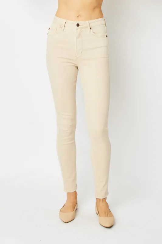 Judy Blue Full Size Garment Dyed Tummy Control Skinny Jeans sold by Charming Charlie