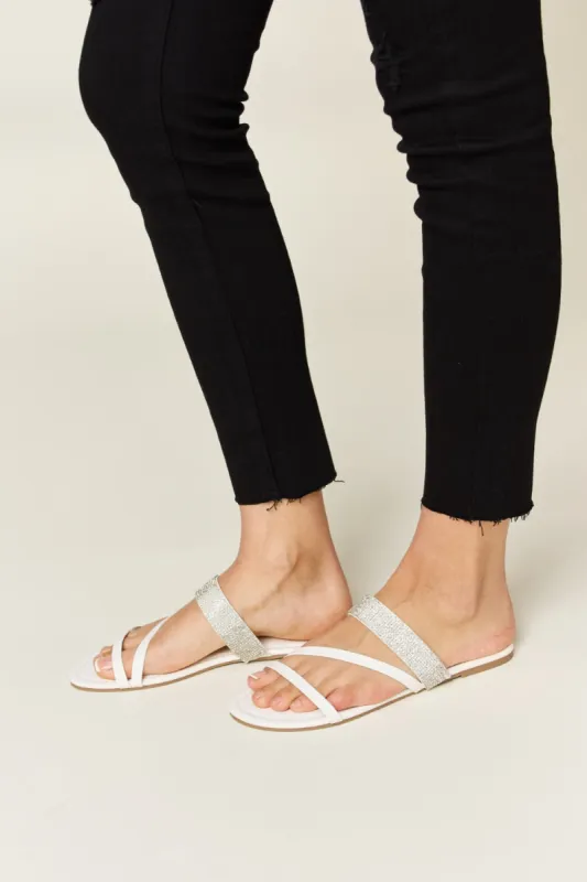 WILD DIVA Rhinestone Strappy Flat Sandals sold by Charming Charlie