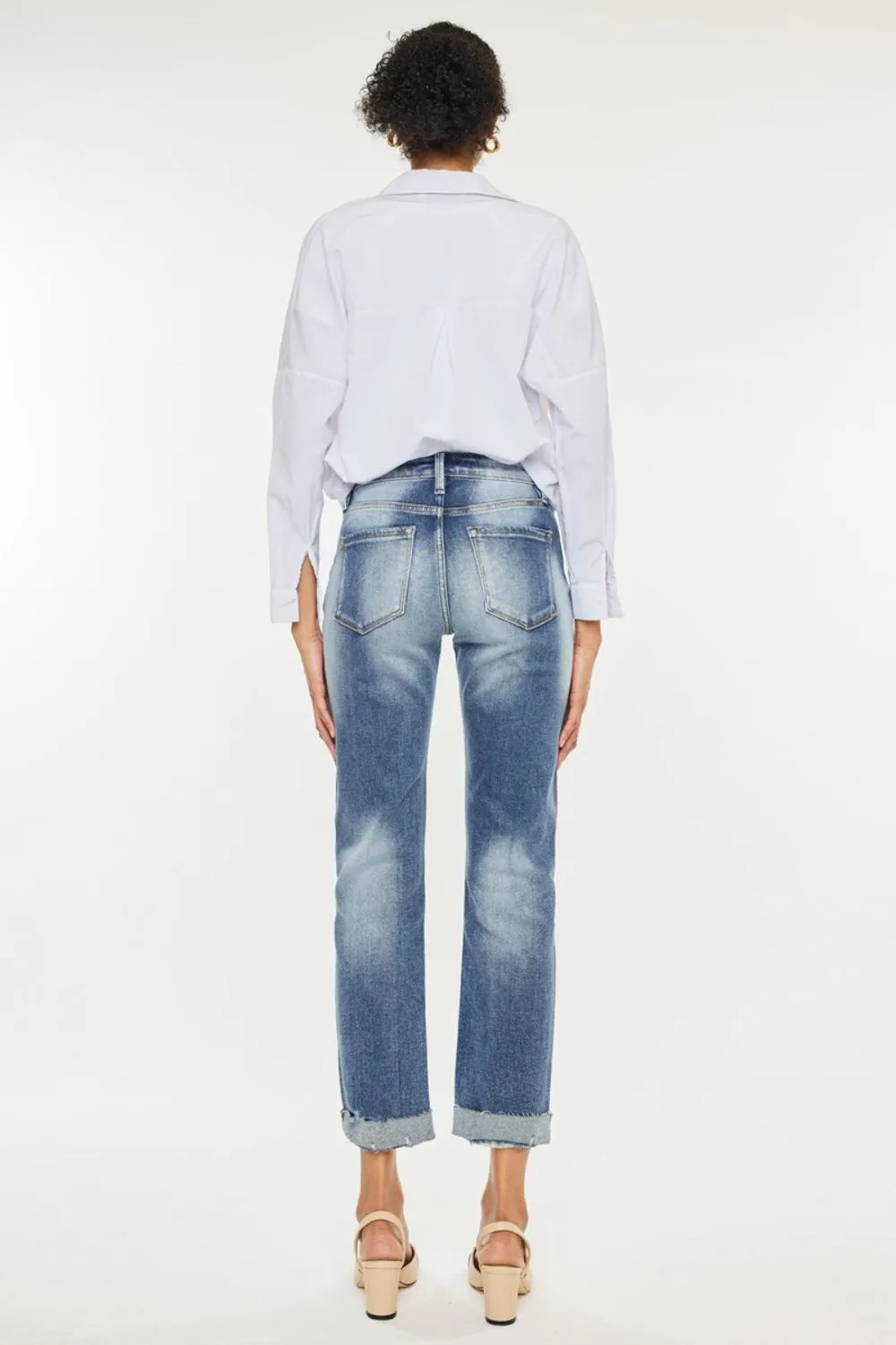 Kancan High Rise Cuffed Straight Jeans sold by Charming Charlie product image thumbnail 2