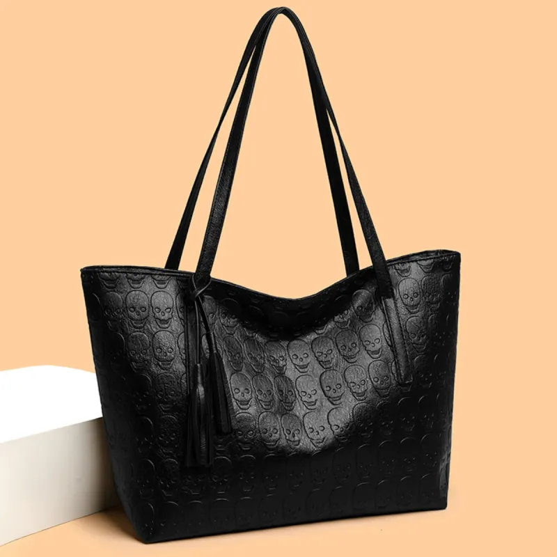 Skeleton Pattern PU Leather Tote Bag sold by Charming Charlie
