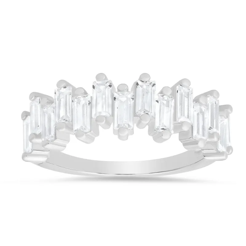 Abstract Baguette-cut CZ Ring sold by Charming Charlie