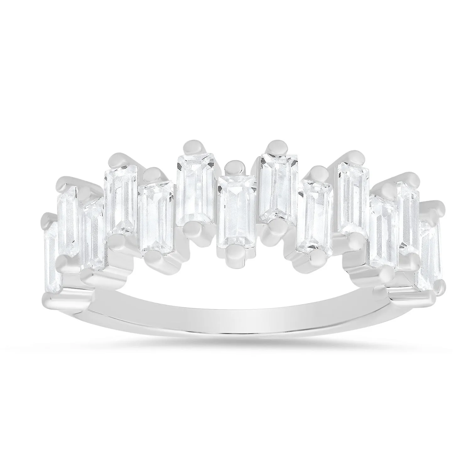 Abstract Baguette-cut CZ Ring sold by Charming Charlie
