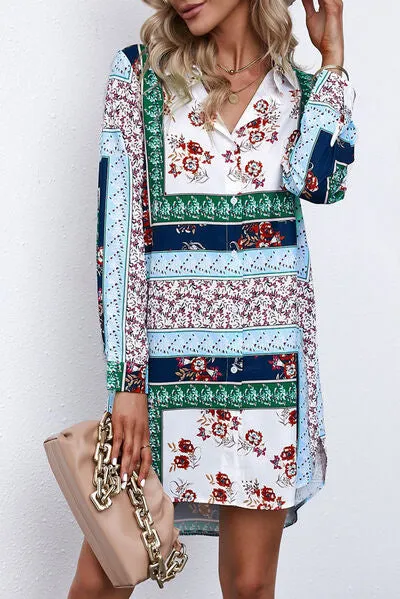 Printed Button Up Long Sleeve Shirt Dress sold by Charming Charlie product image thumbnail 2