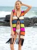 Fringe Color Block Sleeveless Cover Up sold by Charming Charlie