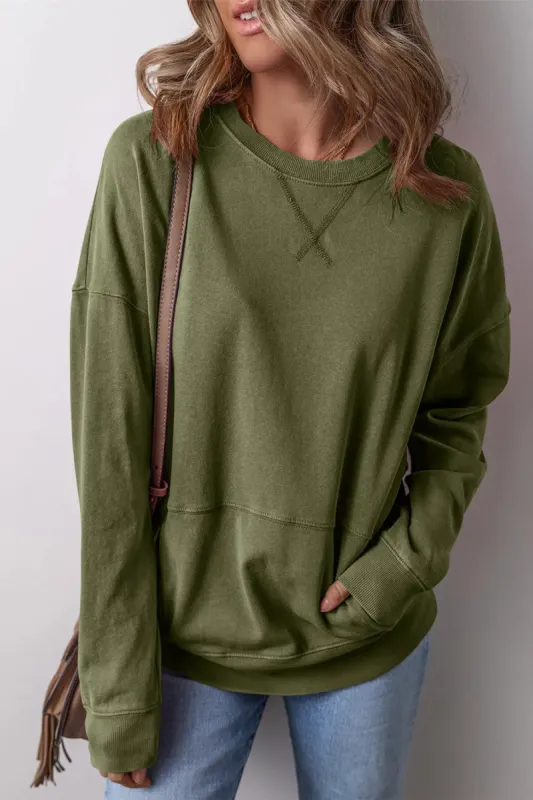 Round Neck Long Sleeve Sweatshirt sold by Charming Charlie