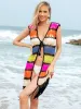 Fringe Color Block Sleeveless Cover Up sold by Charming Charlie