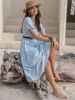 Tie Neck Balloon Sleeve Tiered Dress sold by Charming Charlie