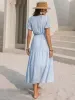 Tie Neck Balloon Sleeve Tiered Dress sold by Charming Charlie