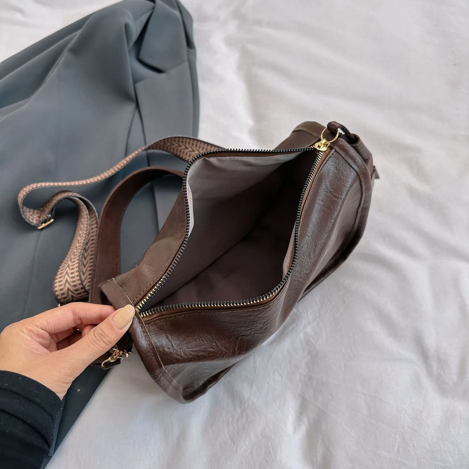 PU Leather Double Strap Shoulder Bag sold by Charming Charlie product image thumbnail 5