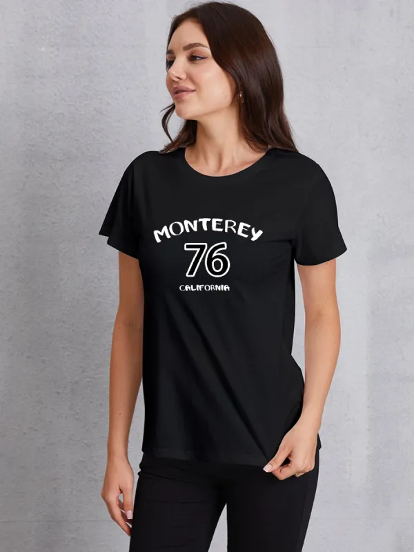 Letter Graphic Round Neck T-Shirt sold by Charming Charlie