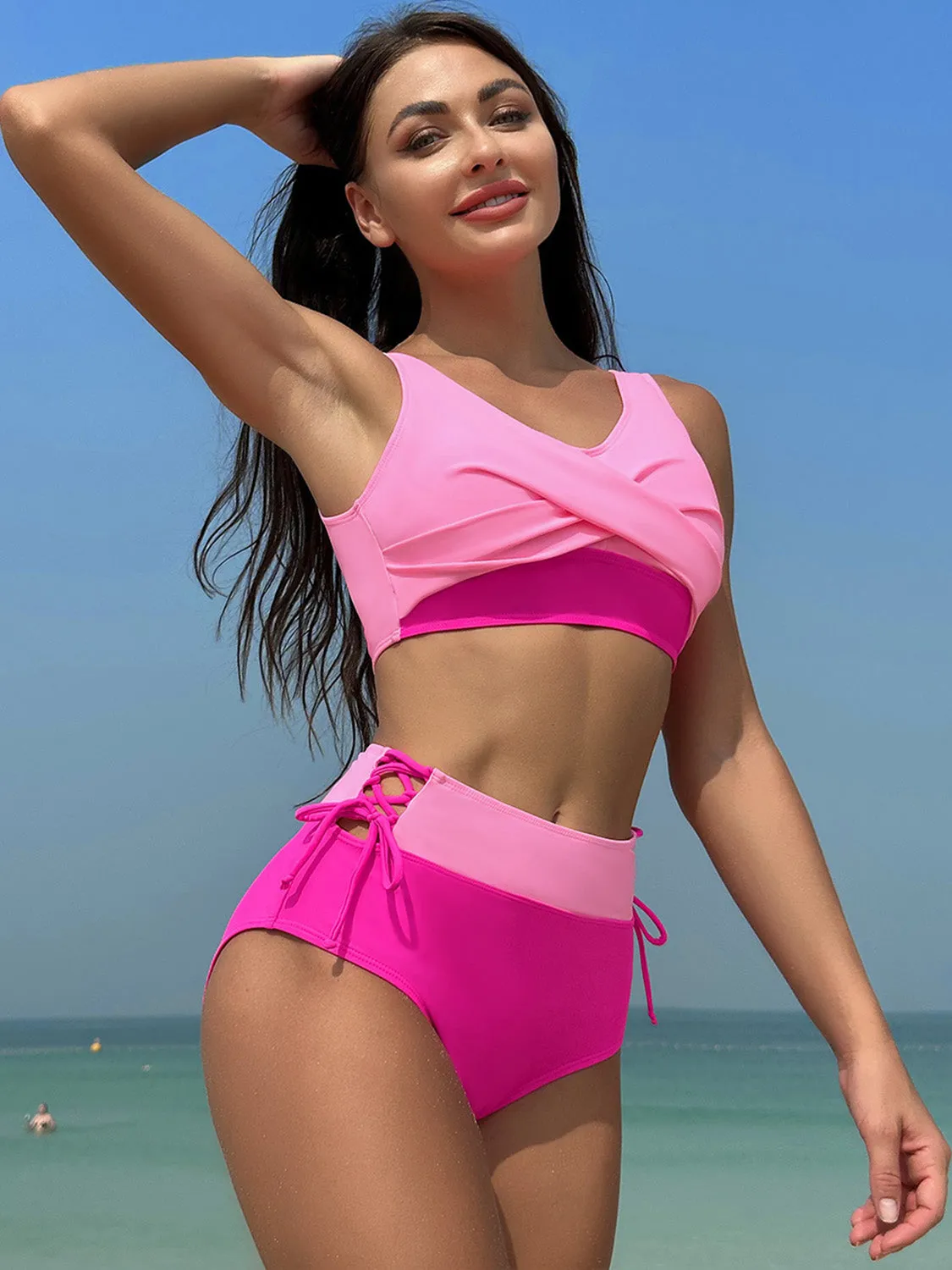 Ruched Wide Strap Two-Piece Swimwear sold by Charming Charlie product image thumbnail 5