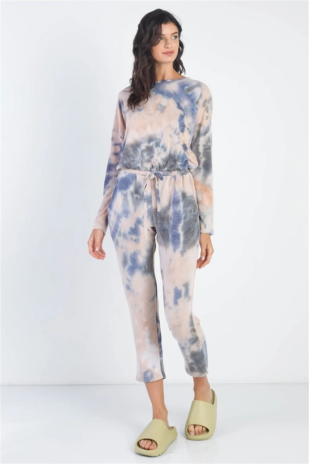 Cherish Apparel Tie-Dye Round Neck Long Sleeve Jumpsuit sold by Charming Charlie product image thumbnail 4