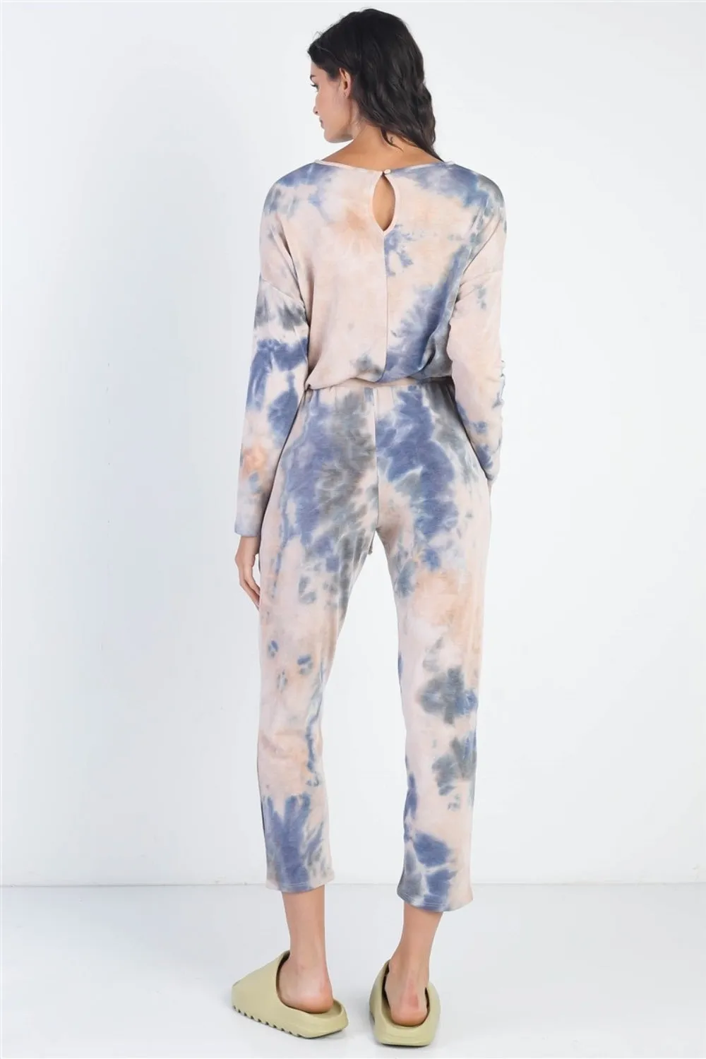 Cherish Apparel Tie-Dye Round Neck Long Sleeve Jumpsuit sold by Charming Charlie product image thumbnail 2