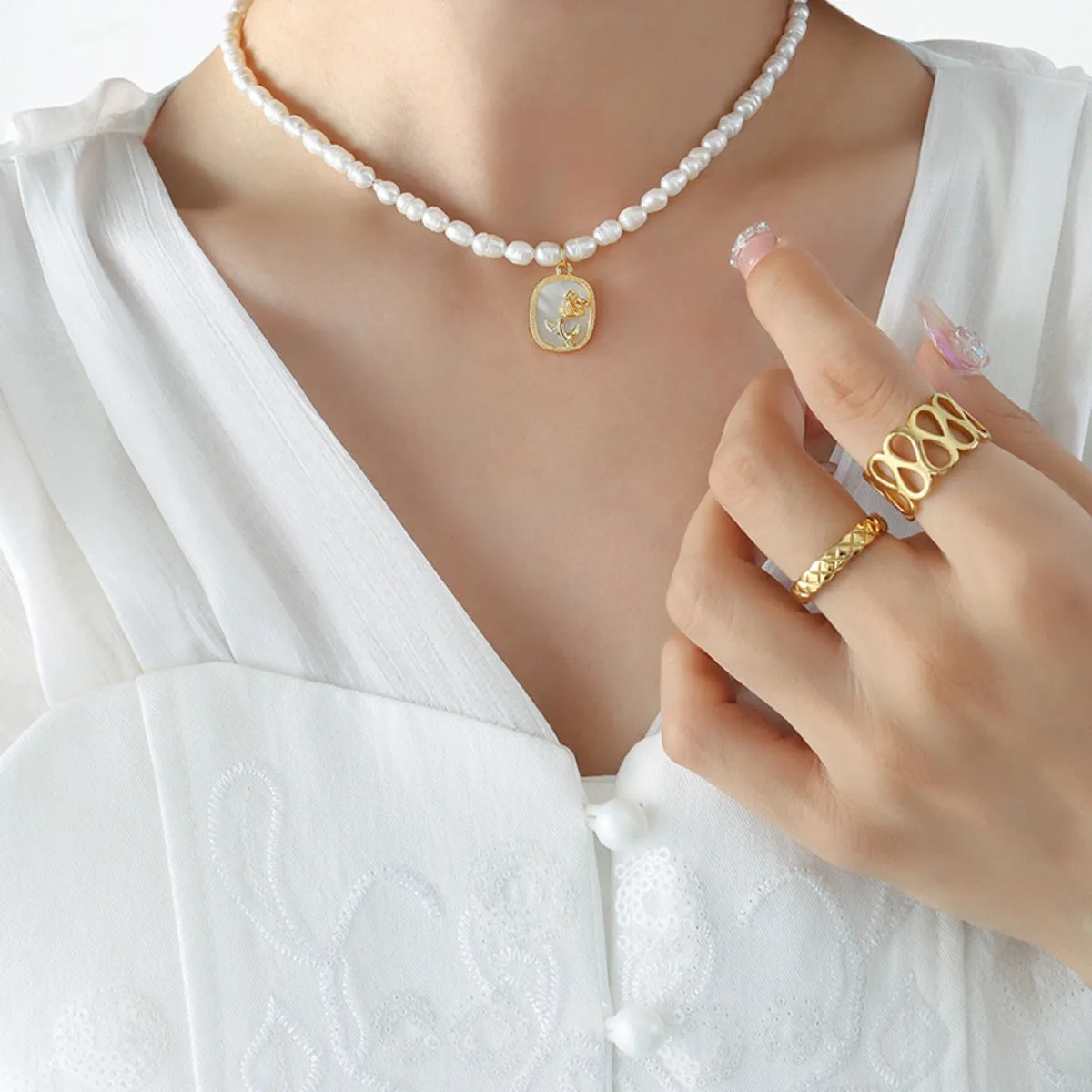 18K Gold-Plated Freshwater Pearl Necklace sold by Charming Charlie product image thumbnail 4