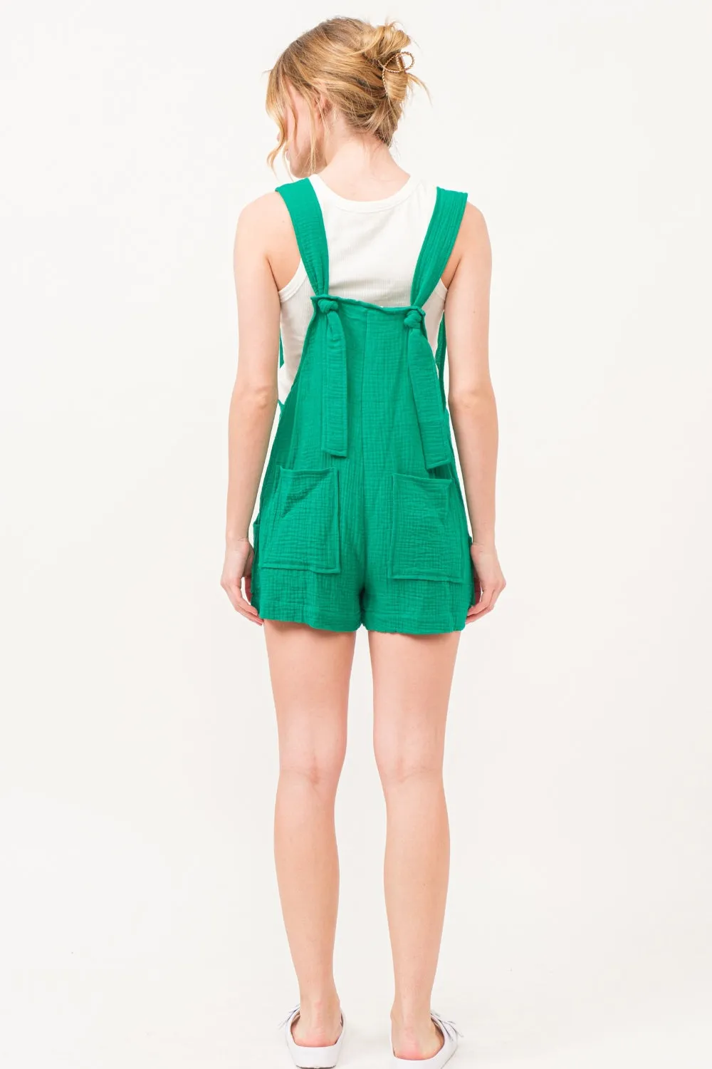 And The Why Button Up Tie Back Sleeveless Romper sold by Charming Charlie product image thumbnail 3