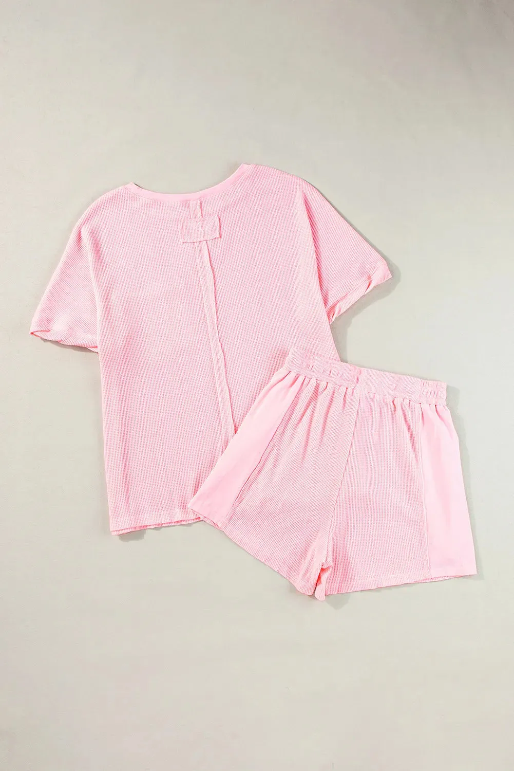 Waffle-Knit Half Sleeve Top and Shorts Set sold by Charming Charlie product image thumbnail 4