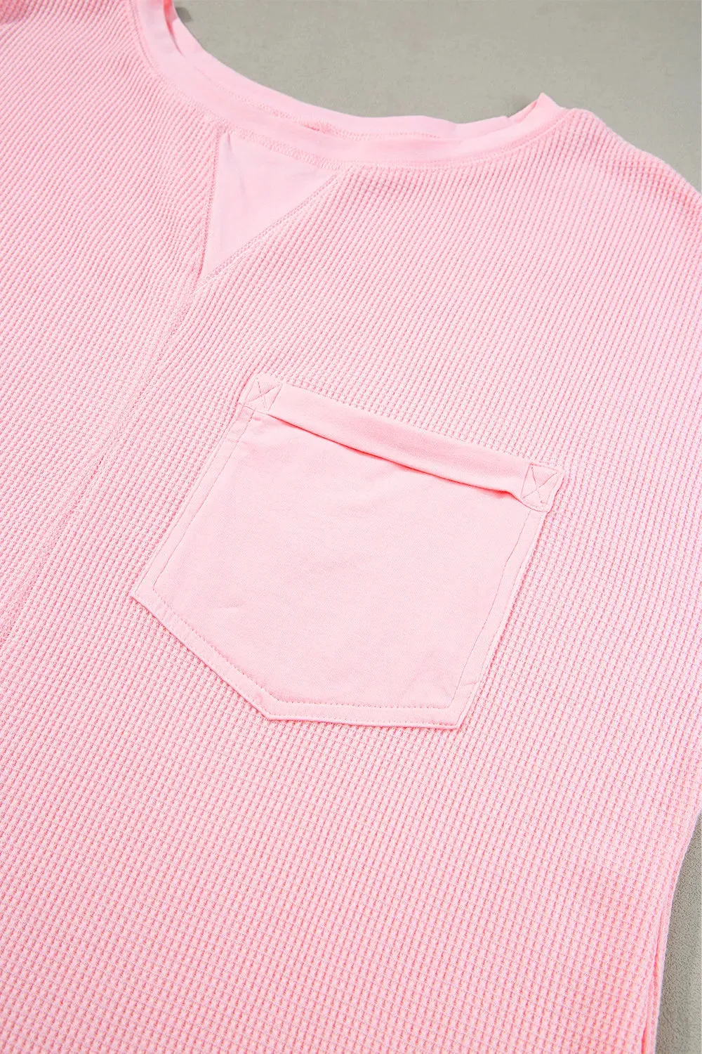 Waffle-Knit Half Sleeve Top and Shorts Set sold by Charming Charlie product image thumbnail 5