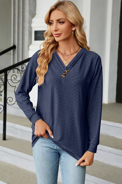 V-Neck Long Sleeve T-Shirt sold by Charming Charlie