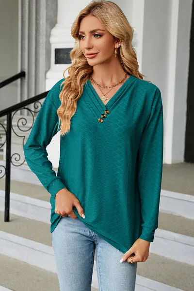 V-Neck Long Sleeve T-Shirt sold by Charming Charlie product image thumbnail 5