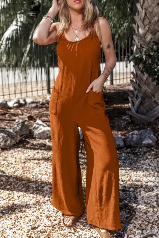 Scoop Neck Spaghetti Strap Jumpsuit sold by Charming Charlie