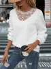Lace Detail Round Neck Long Sleeve Top sold by Charming Charlie