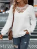 Lace Detail Round Neck Long Sleeve Top sold by Charming Charlie