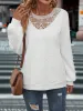 Lace Detail Round Neck Long Sleeve Top sold by Charming Charlie