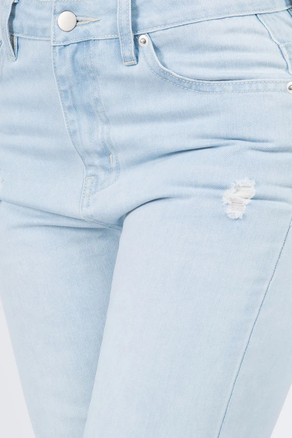 American Bazi High Waist Distressed Raw Hem Jeans sold by Charming Charlie product image thumbnail 5