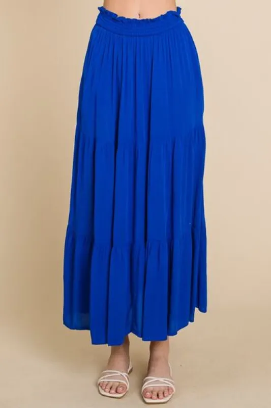 Culture Code Full Size Frill Ruched Midi Skirt sold by Charming Charlie