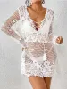 Cutout Tied V-Neck Long Sleeve Cover Up sold by Charming Charlie
