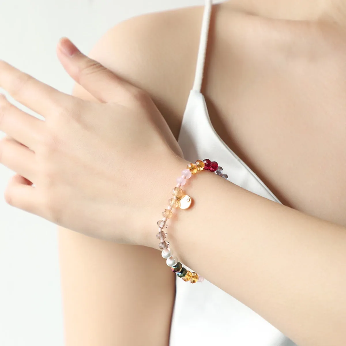 Copper Glass Bead Charm Bracelet sold by Charming Charlie product image thumbnail 5