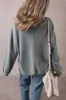 Slit Round Neck Long Sleeve Sweatshirt sold by Charming Charlie