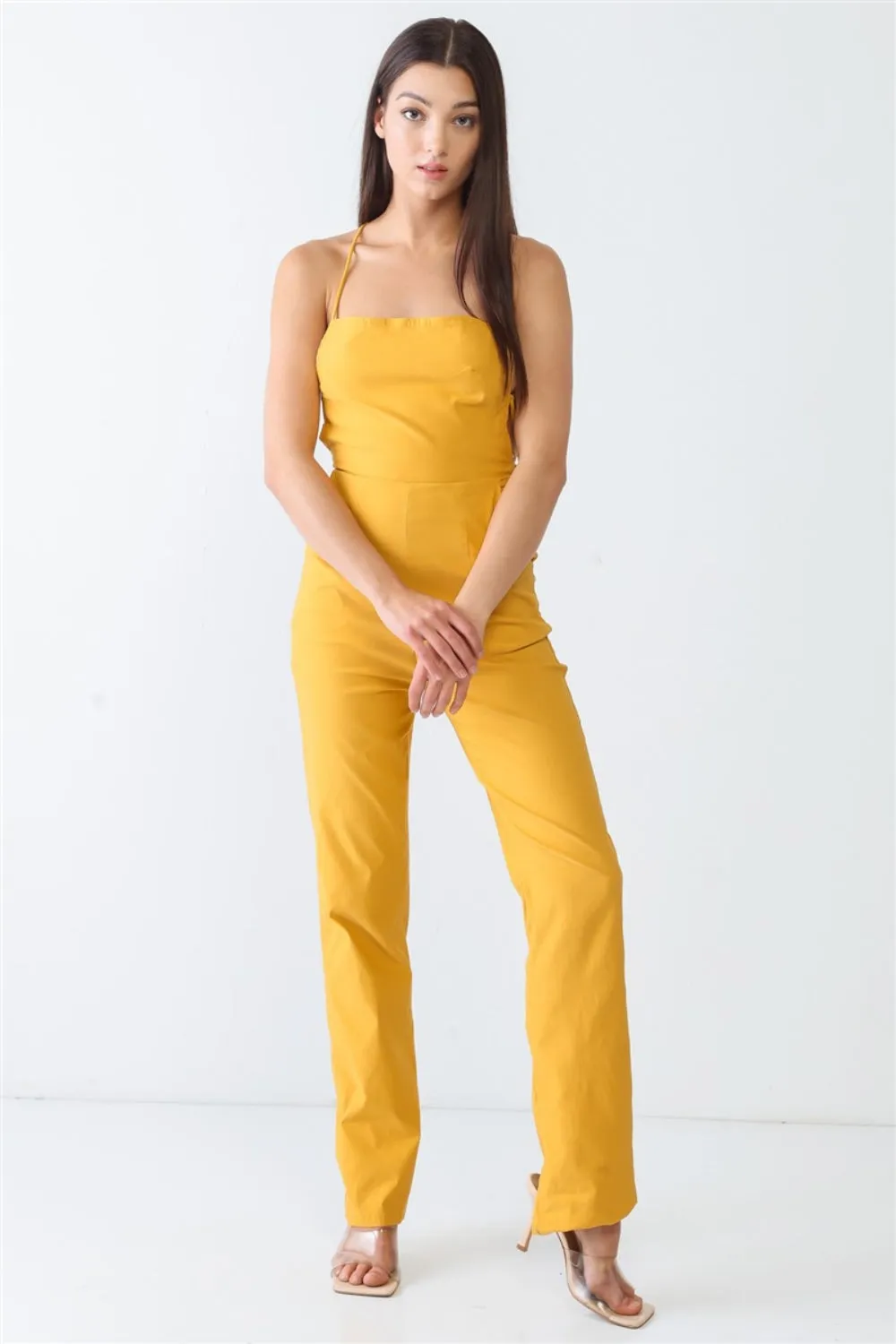 Doreli Group Backless Tied Spaghetti Strap Sleeveless Jumpsuit sold by Charming Charlie product image thumbnail 4