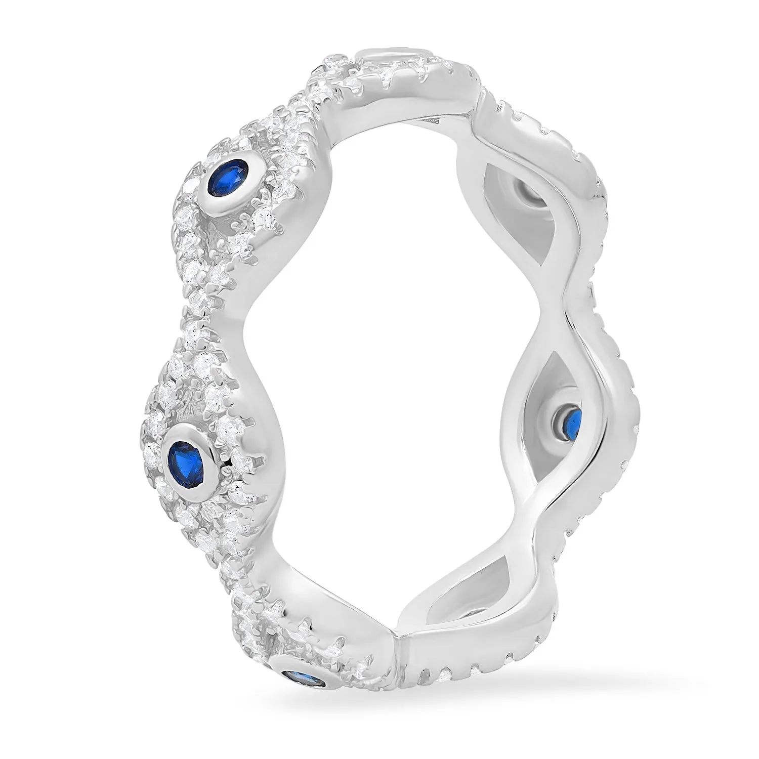 Sterling Silver CZ Evil Eye Eternity Band Ring sold by Charming Charlie product image thumbnail 3