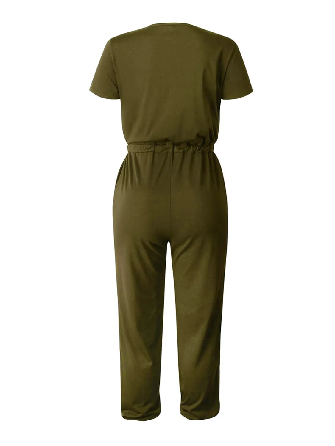 Drawstring Surplice Short Sleeve Jumpsuit sold by Charming Charlie product image thumbnail 4