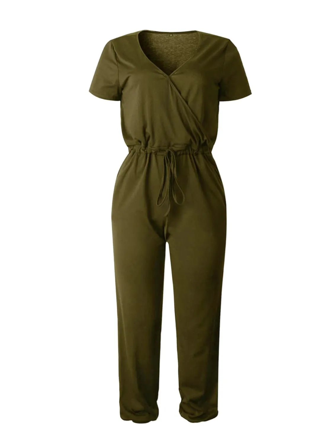 Drawstring Surplice Short Sleeve Jumpsuit sold by Charming Charlie product image thumbnail 3