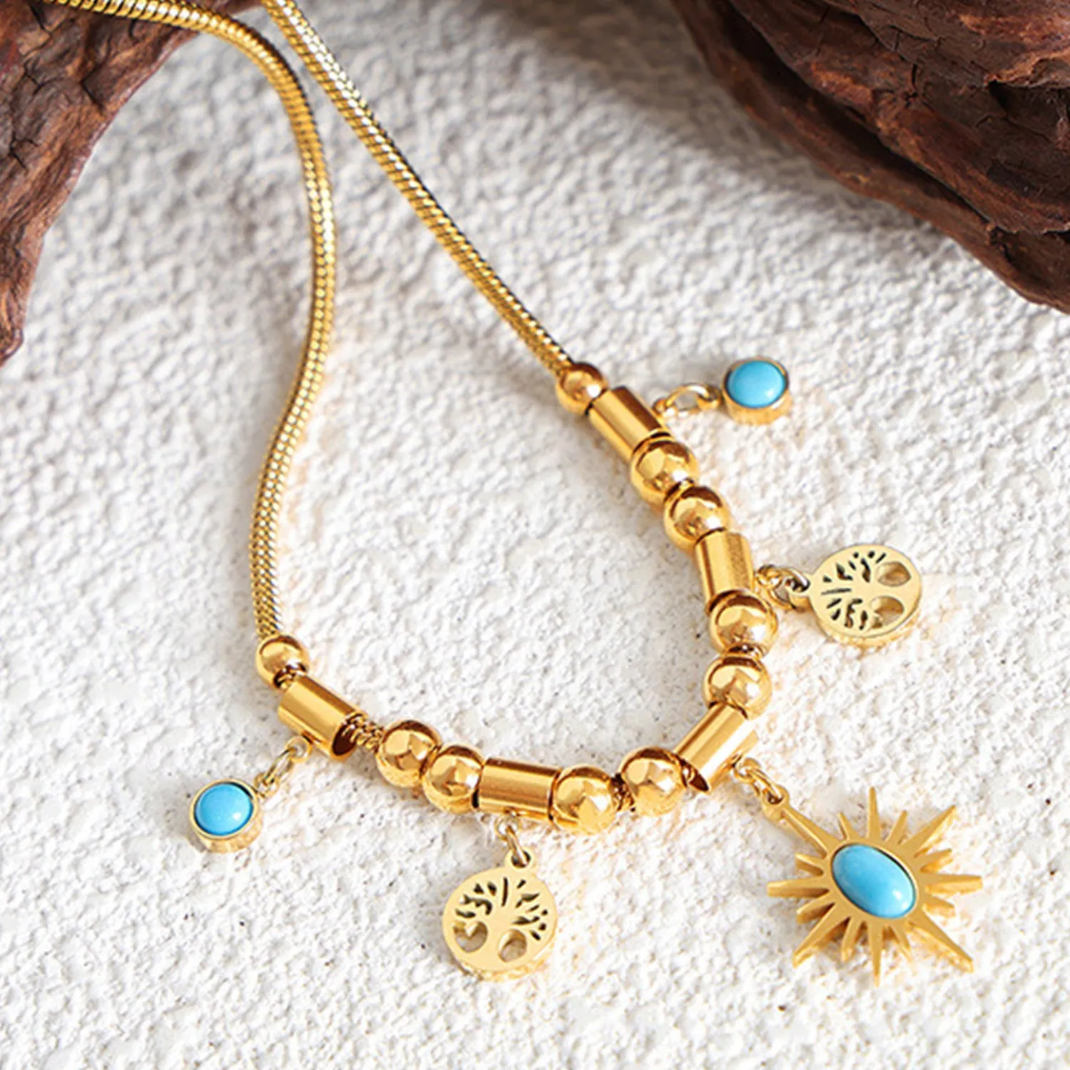 Gold-Plated Titanium Steel Charm Necklace sold by Charming Charlie product image thumbnail 3