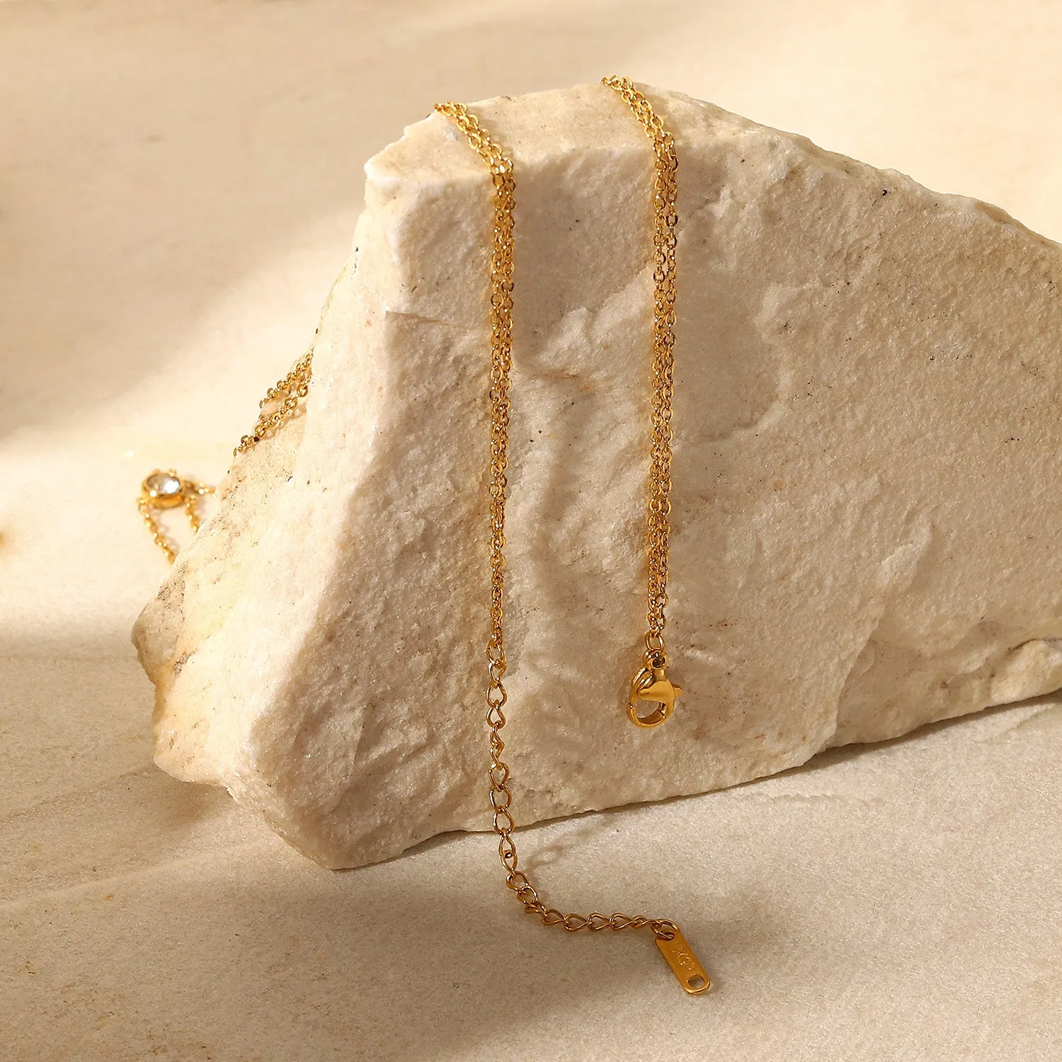 Stainless Steel Zircon Double-Layered Necklace sold by Charming Charlie product image thumbnail 3