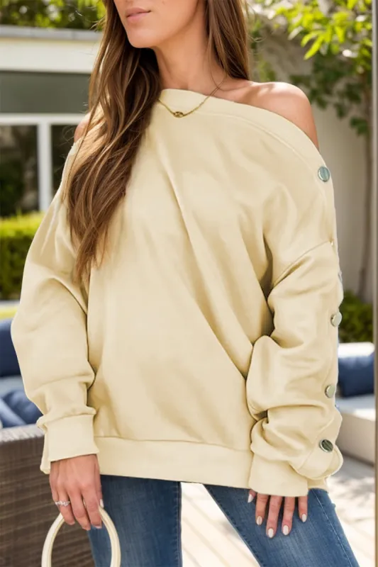 One Shoulder Long Sleeve Top sold by Charming Charlie
